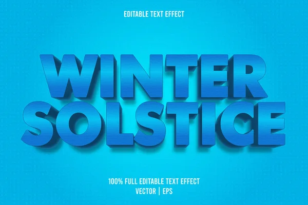 stock vector Winter solstice editable text effect cartoon style