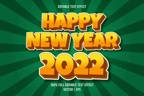 Happy New Year 2022 Editable Text Effect Comic Style — Stock Vector