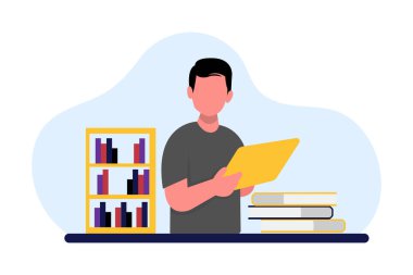 Dünya Kitap Günü Düz Tasarım İllüstrasyonu