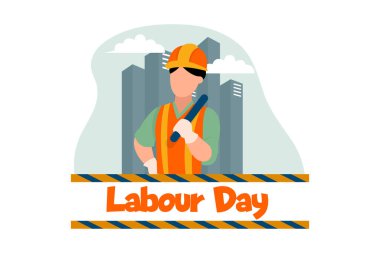 İşçi Bayramı Düz Tasarım Çizimi