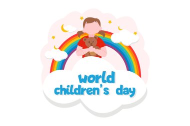 Çocuk Günü Düz Tasarım Çizimi