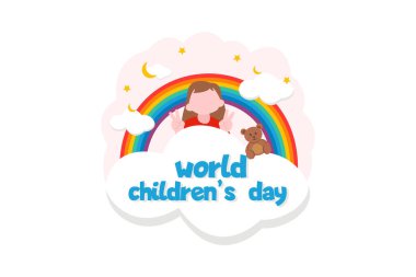 Çocuk Günü Düz Tasarım Çizimi