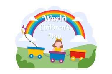 Çocuk Günü Düz Tasarım Çizimi