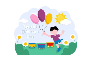 Çocuk Günü Düz Tasarım Çizimi