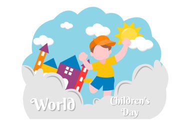 Çocuk Günü Düz Tasarım Çizimi