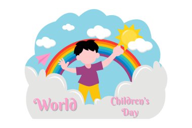 Çocuk Günü Düz Tasarım Çizimi