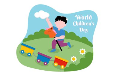 Çocuk Günü Düz Tasarım Çizimi