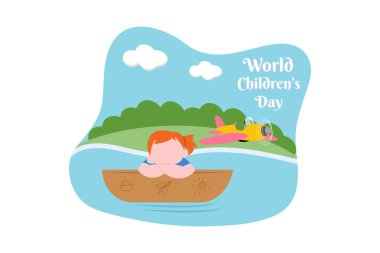 Çocuk Günü Düz Tasarım Çizimi
