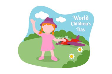 Çocuk Günü Düz Tasarım Çizimi