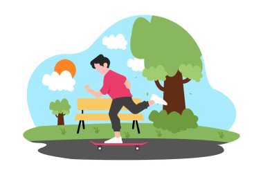 Haftasonu Etkinliği Düz Tasarım Çizimi