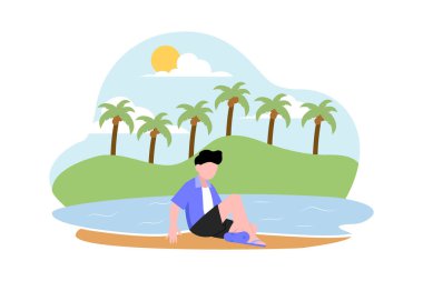 Haftasonu Etkinliği Düz Tasarım Çizimi