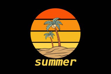 Yaz retro klasik manzara tasarımı