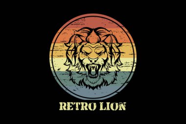 Retro aslan retro vintage peyzaj tasarımı