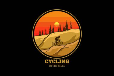 Tepelerde bisiklet sürerken antika peyzaj tasarımı