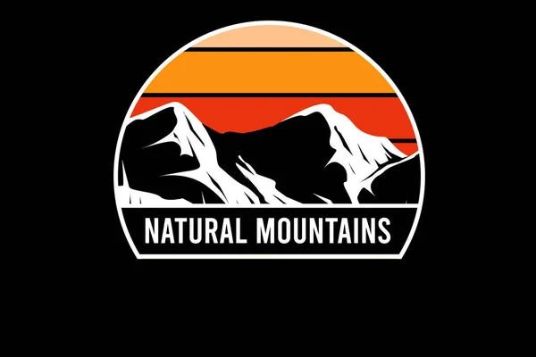 Montañas Naturales Retro Vintage Paisaje Diseño — Archivo Imágenes Vectoriales