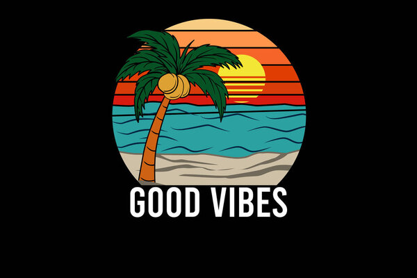 Хорошие вибрации ретро-винтажный пейзаж