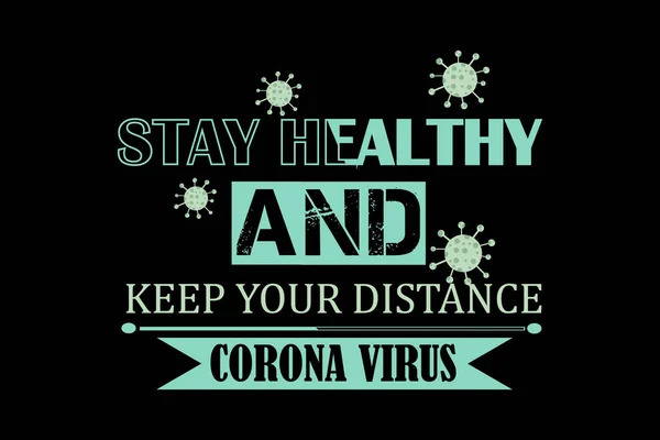 Corona Vírus Retro Évjárat Táj Tervezés — Stock Vector