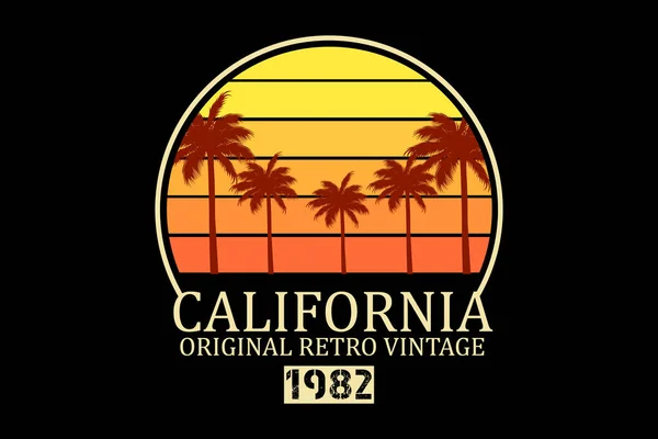 Kalifornien Retro Vintage Landscape Design — Stockvektor