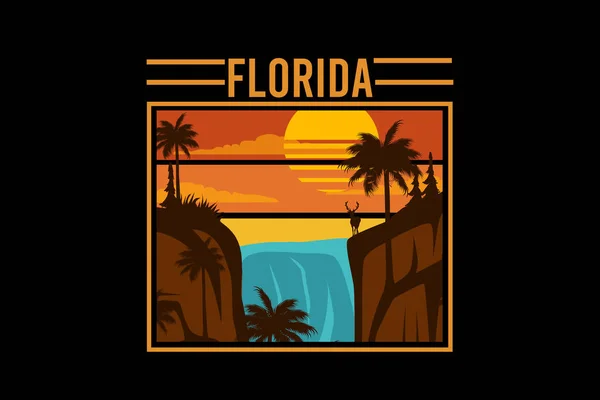佛罗里达复古景观设计 免版税图库插图