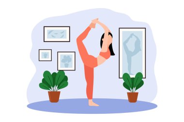 Yoga Düz Tasarım Çizimi