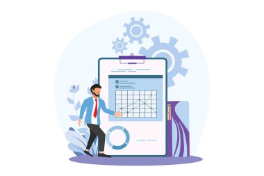 İş Düz Tasarım İllüstrasyonu