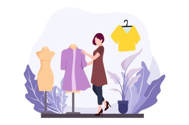 Moda Düz Tasarım Çizimi