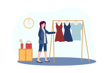 Moda Düz Tasarım Çizimi