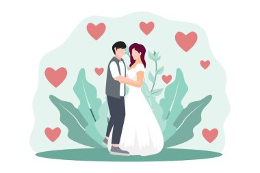 Düğün Düz Tasarım Çizimi