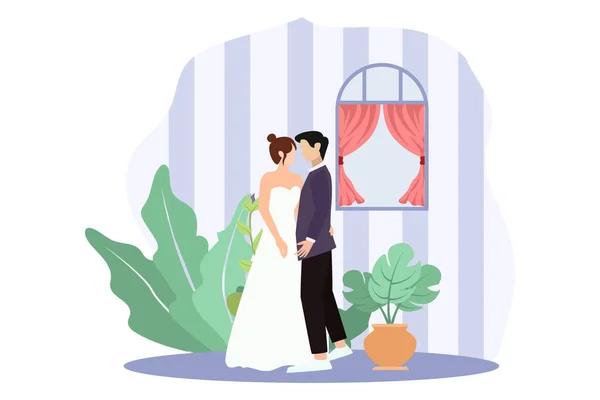 Hochzeit Wohnung Design Illustration — Stockvektor
