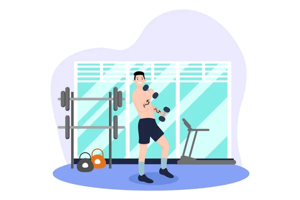 stock vector Workout Flat Design Illustration