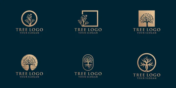 Doğal ağaç logoları koleksiyonu