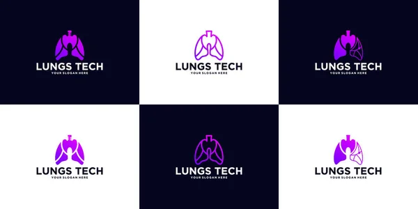 Akciğer teknolojisi logoları koleksiyonu