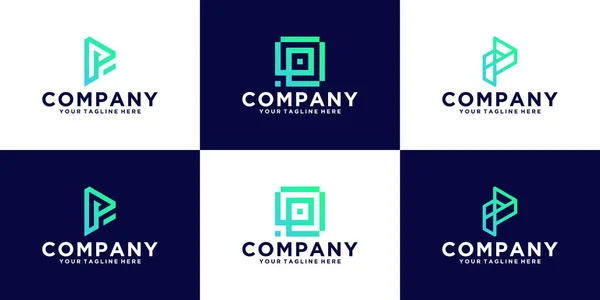 Uma Coleção Logotipos Design Iniciais Letra Moderna Abstrata Adequados Para — Vetor de Stock