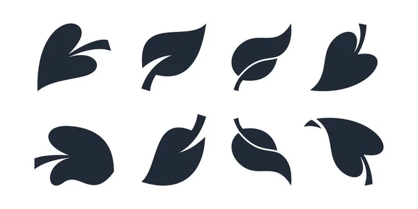 Beyaz arkaplanda yeşil yapraklardan oluşan bir siluet koleksiyonu