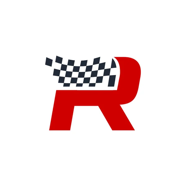 Lettera Logo Design Bandiera Corsa Corse Automobilistico Riparazione — Vettoriale Stock