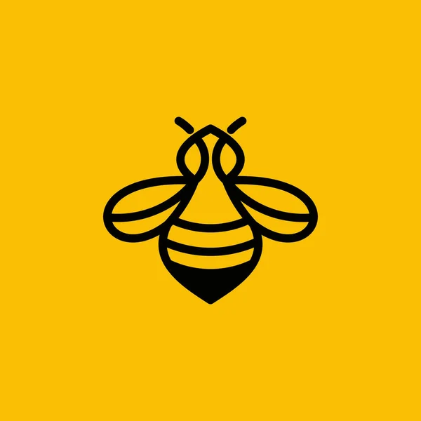 Honigbiene Logo Vektor Inspiration Mit Linie Stil — Stockvektor