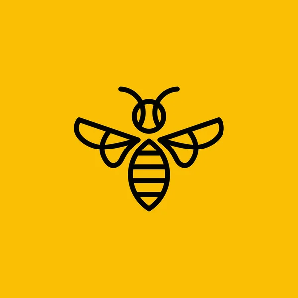 Pszczoła Miód Ssanie Logo Wektor Inspiracji Stylu Linii — Wektor stockowy
