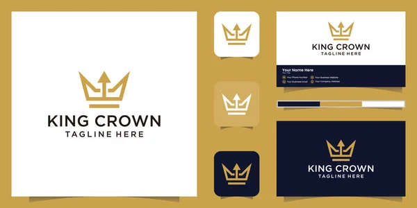 Diseño Simple Elegante Del Logotipo Corona Flecha Símbolos Para Reinos — Archivo Imágenes Vectoriales
