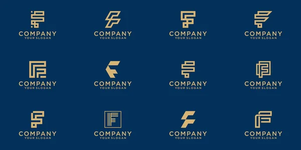 Conjunto Letras Criativas Monograma Letra Logotipo Modelo Design — Vetor de Stock