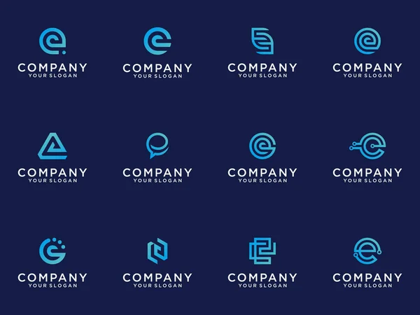 Set Von Kreativen Buchstaben Monogramm Buchstaben Logo Design Vorlage — Stockvektor