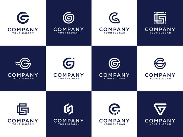 Set Von Kreativen Buchstaben Monogramm Buchstabe Logo Design Vorlage — Stockvektor