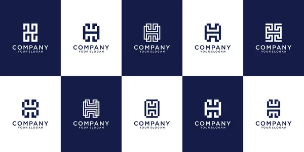 Conjunto Letras Criativas Monograma Letra Logotipo Modelo Design — Vetor de Stock