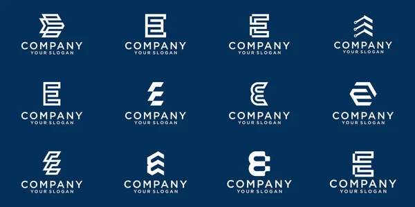 Conjunto Letras Criativas Monograma Carta Logotipo Modelo Design — Vetor de Stock