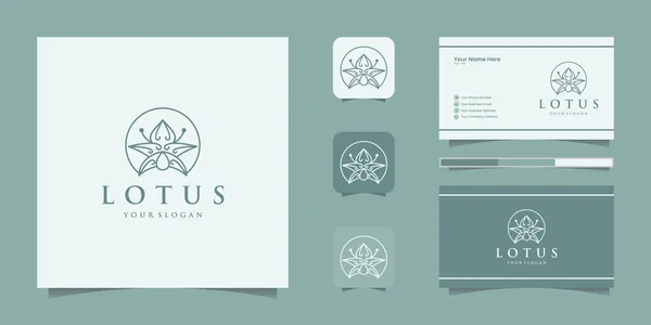 Lotus çiçeği çizgisi sanat logosu tasarımı. Yoga merkezi, spa, güzellik salonu lüks logosu. logo tasarımı, simge ve kartvizit