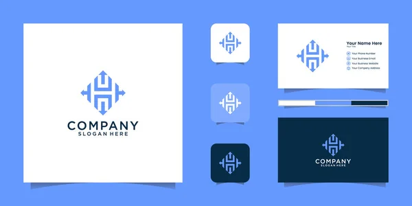 Arrow Letter Logo Icon Design Business Card — Stock Vector
