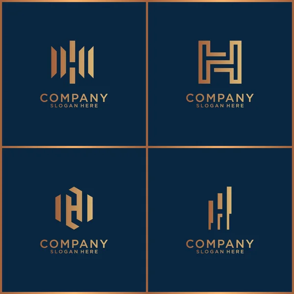Goldene Reihe Kreativer Buchstaben Designs Für Luxuriöse Elegante Geschäfte — Stockvektor