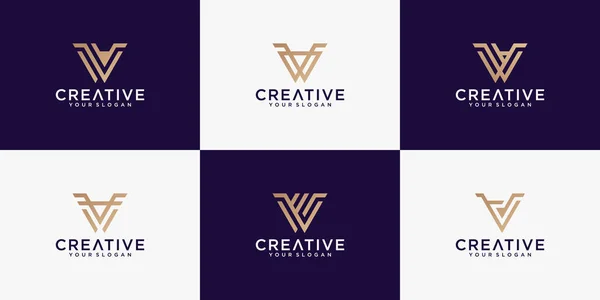Kreative Brief Logo Monogramm Sammlung Symbole Für Unternehmensfinanzierung Beratung Technologie — Stockvektor