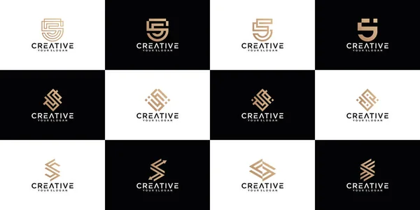 Monogramm Buchstabe Logo Design Template Collection — Stockvektor