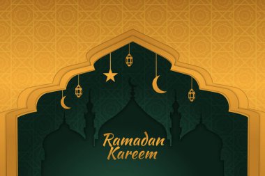 ramazan İslami arka plan altın gradyanı