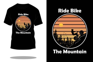 Dağ silueti t-shirt tasarımına sür